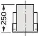 Mündungsabschluss aus Edelstahl für Abgassysteme, dargestellt in technischer Zeichnung, passend für Vaillant Fassade DN 160.